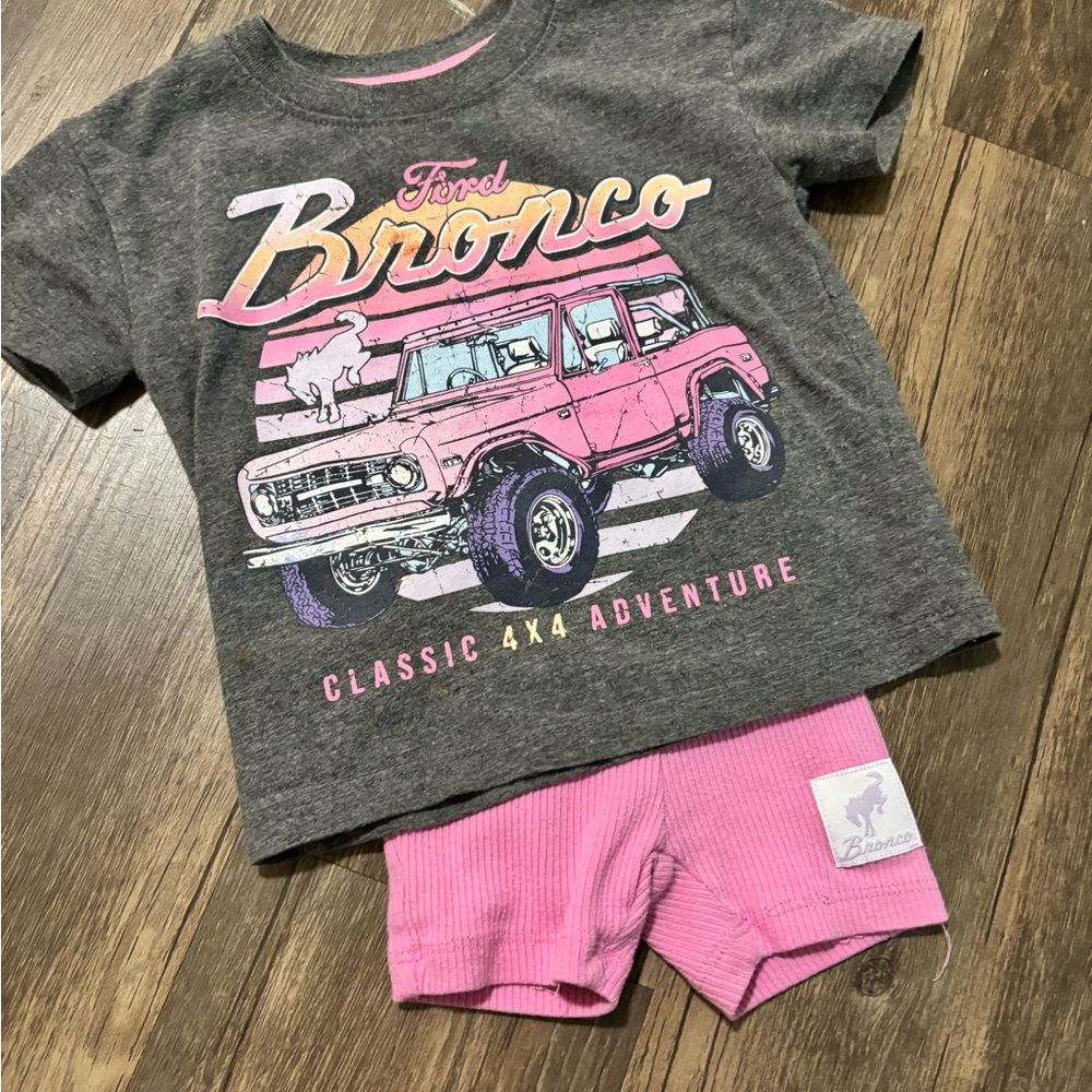 Ford Kids Matching Set - Gray and Pink